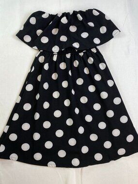 Black & White Polka Dot Strapless Dress | Ruffle Top 🖤 Hot & Delicious